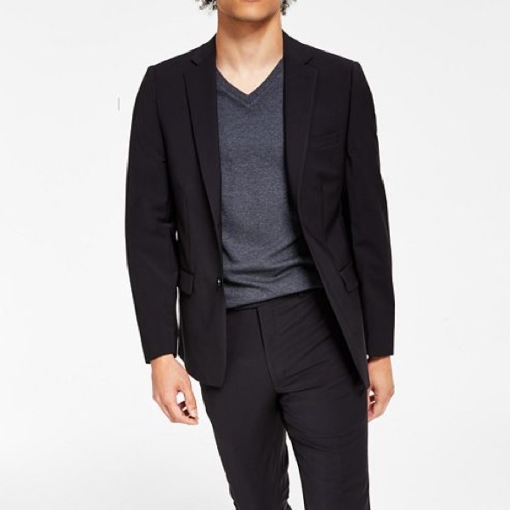 CALVIN KLEIN Men's Skinny-Fit Infinite Stretch Suit Jacket, Black - 46R